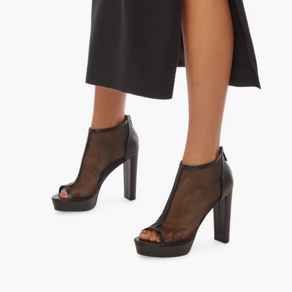 Jules Throwback Peep Toe Heeled Bootie